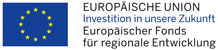 Logo des Europäischen Fonds für regionale Entwicklung (EU-Flagge und Bezeichnung) 