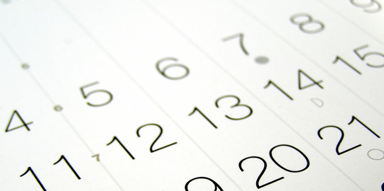 Zahlen aus einem Kalender im Detail